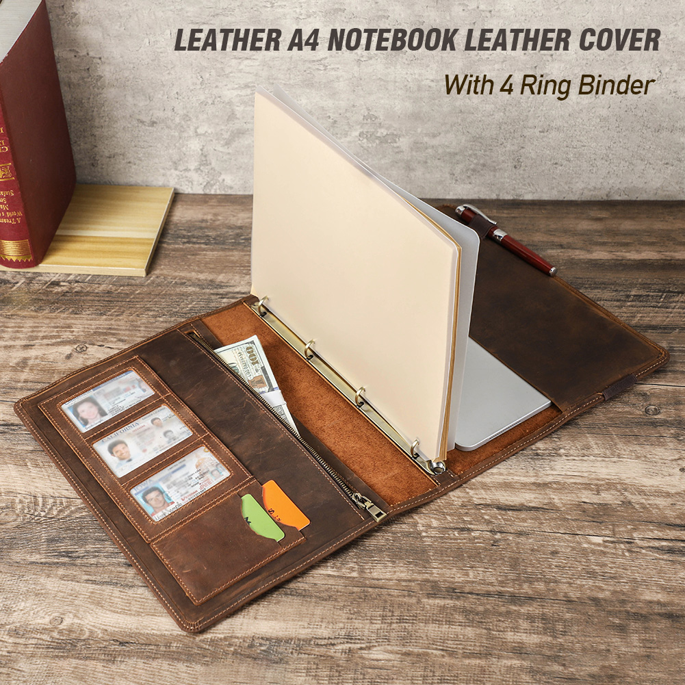 Luxury Retro Business A4 Noteb - Leather Work Folder avaliação e preço
