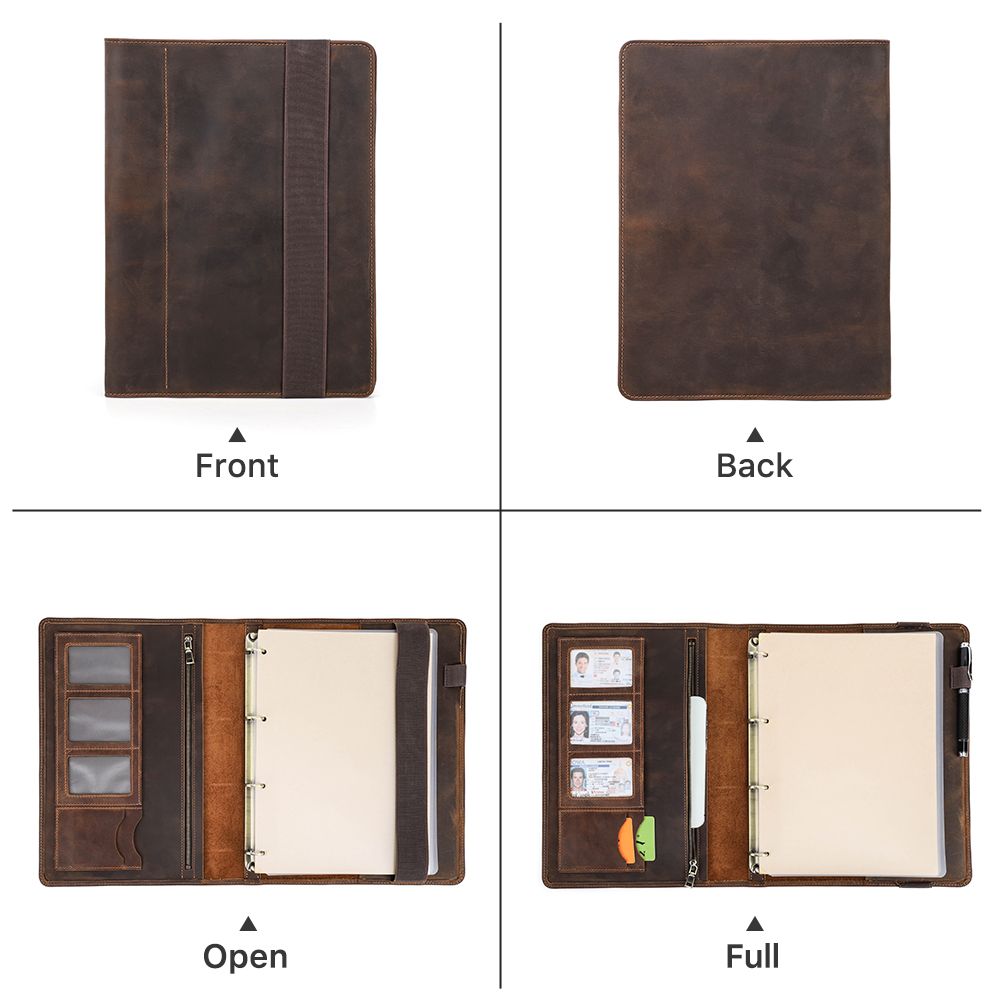 Luxury Retro Business A4 Noteb - Leather Work Folder avaliação e preço
