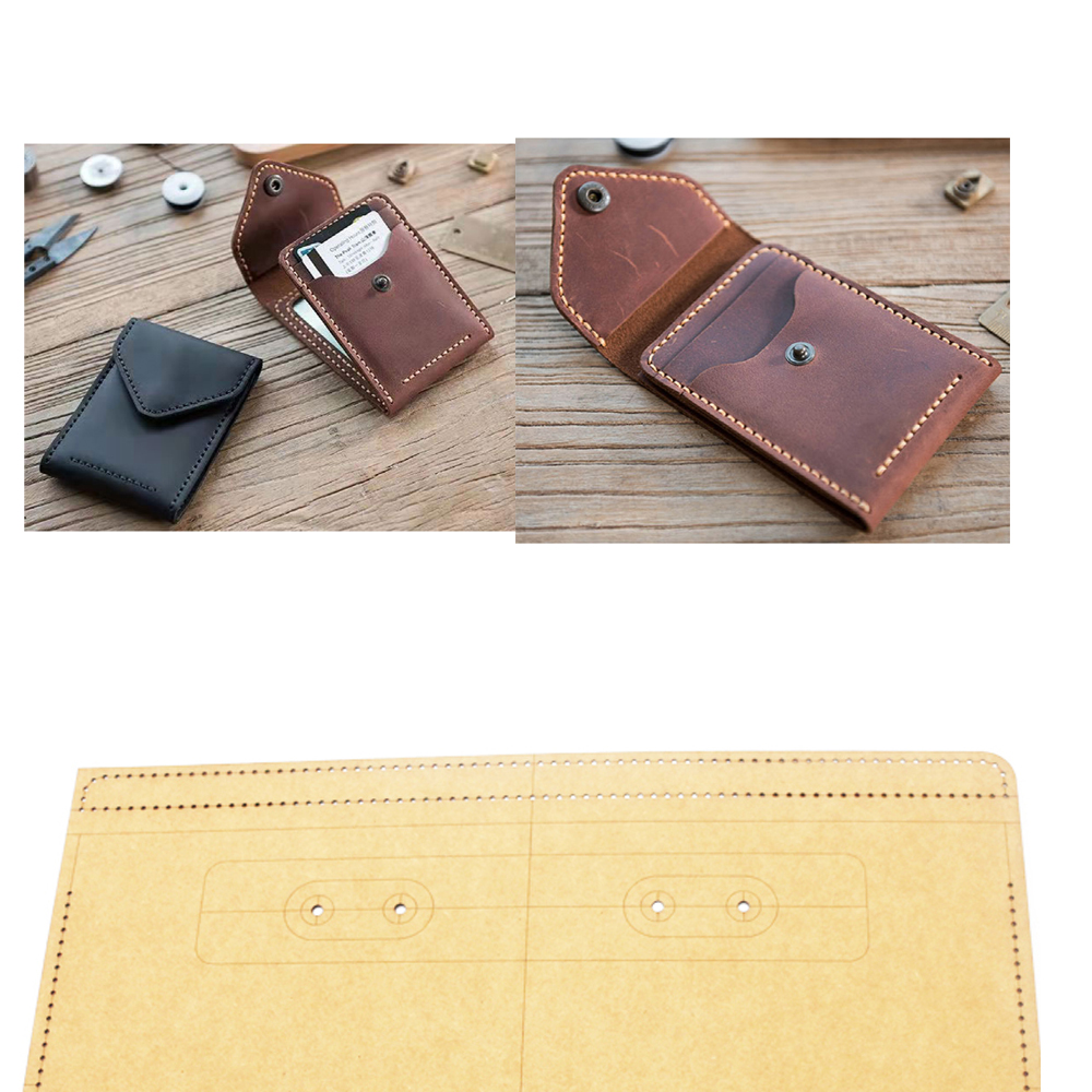 DIY leather craft folded cardh - Leatherwork Patterns avaliação e preço