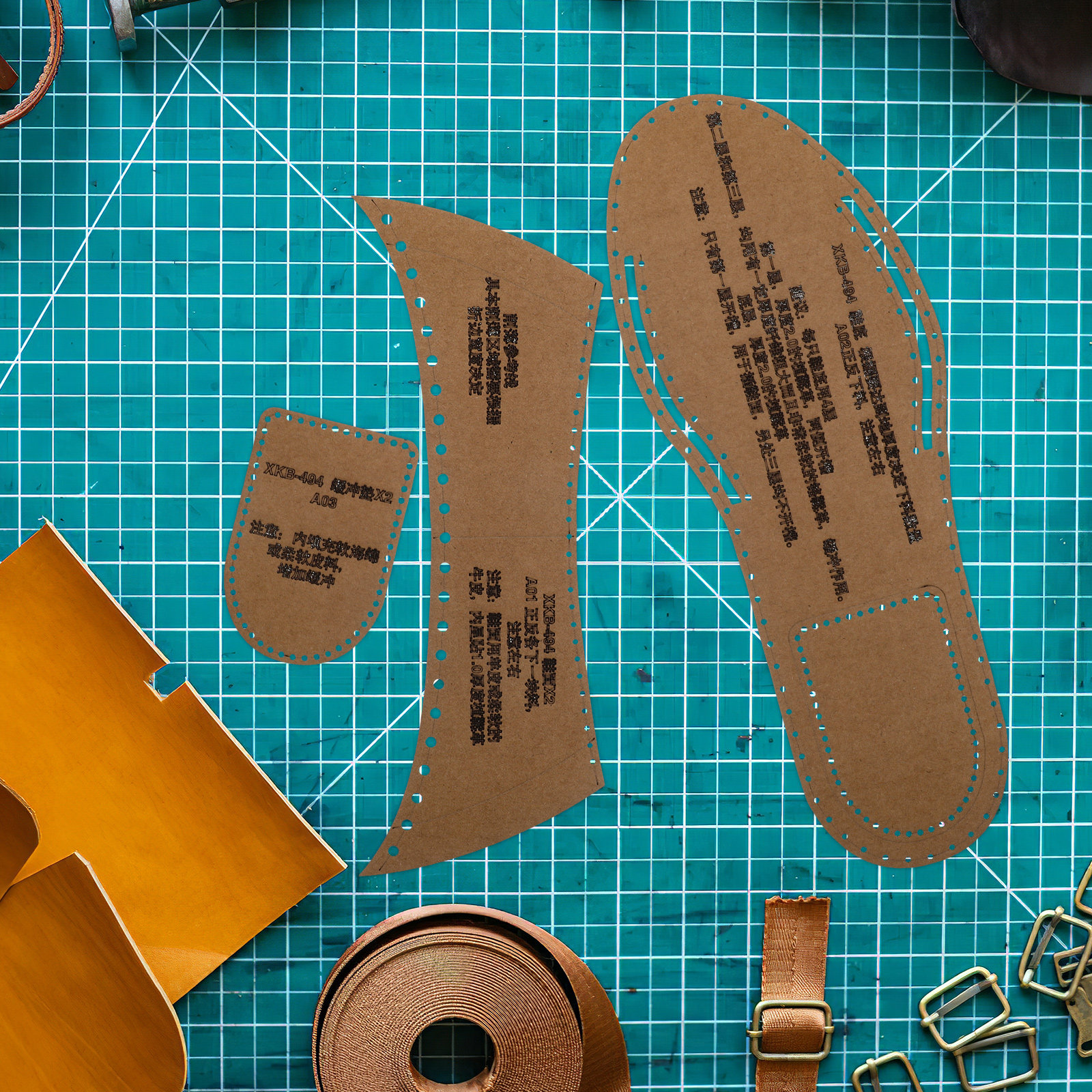1Set Slipper Pattern Kraft Pap - Leatherwork Patterns avaliação e preço